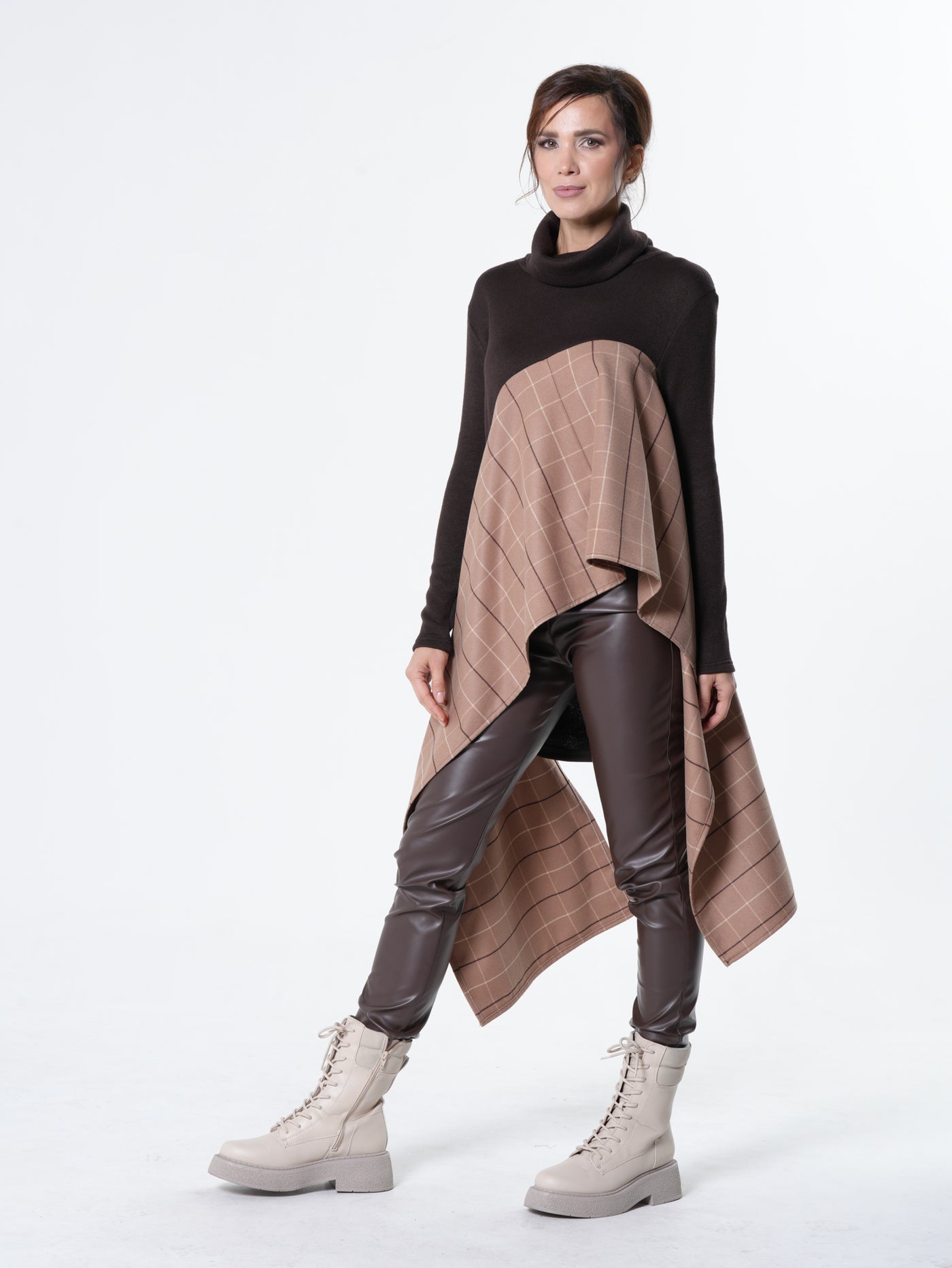 Vegan Leather Pants In Brown