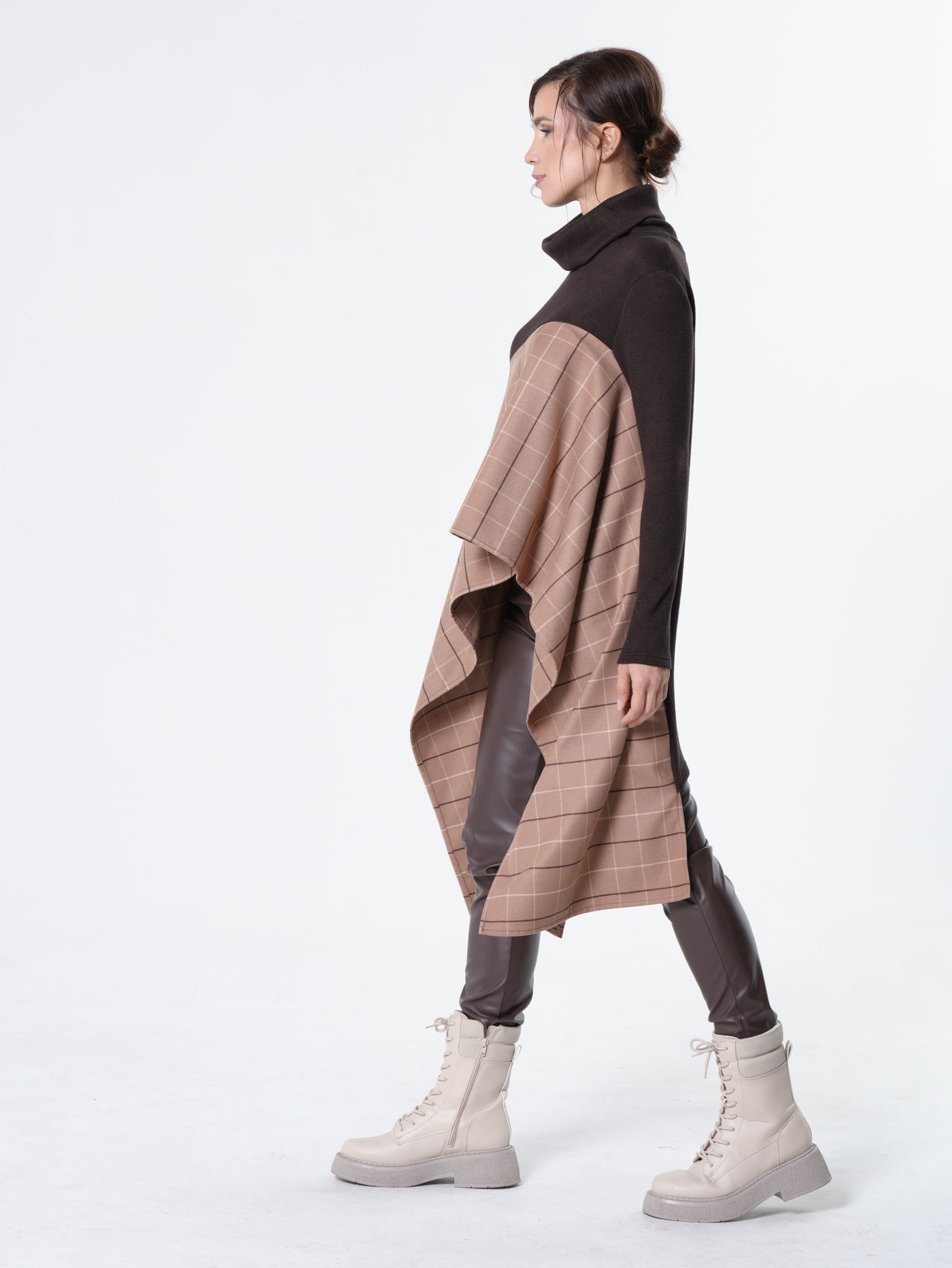 Long Asymmetrical Turtleneck Tunic