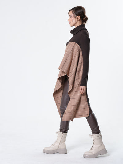 Long Asymmetrical Turtleneck Tunic