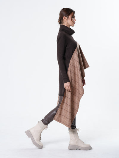 Long Asymmetrical Turtleneck Tunic