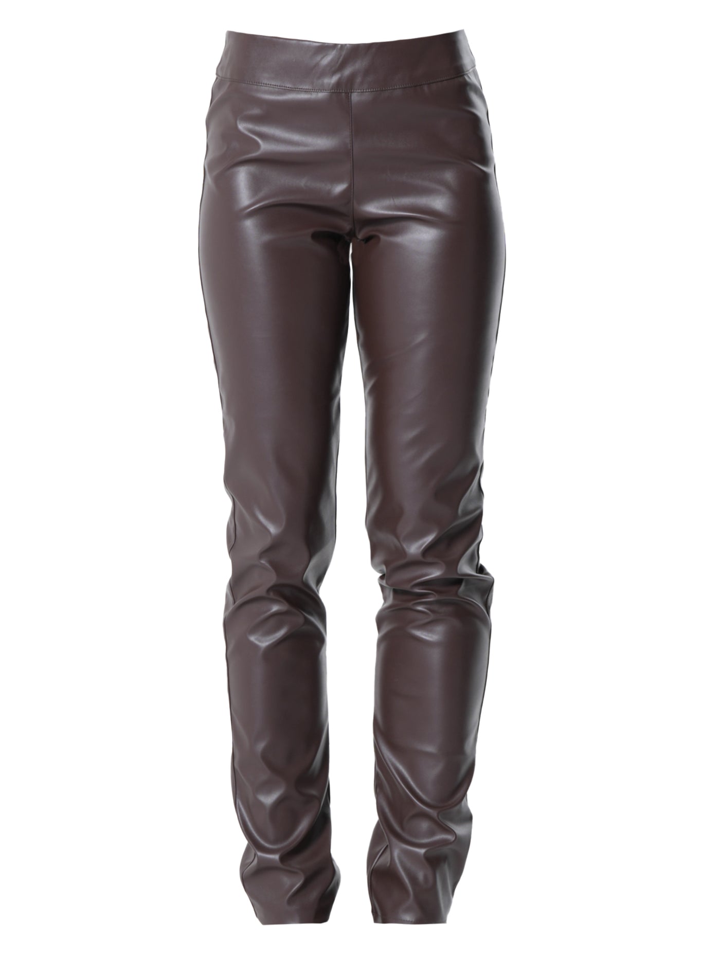 Vegan Leather Pants In Brown