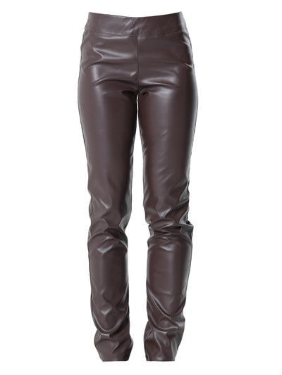 Vegan Leather Pants In Brown
