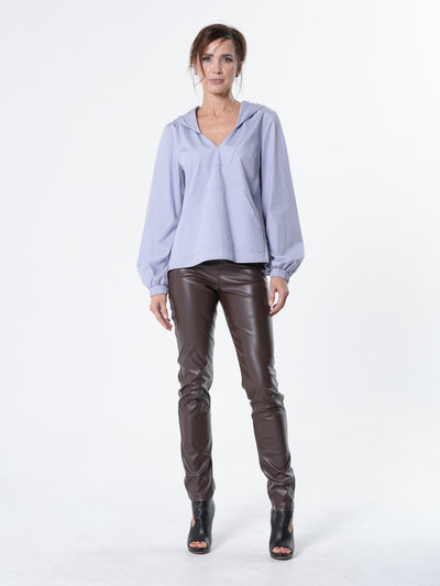 Vegan Leather Pants In Brown