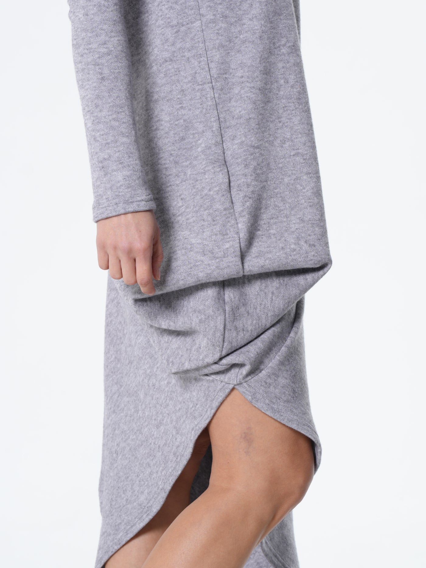 Asymmetric Turtleneck Knit Tunic Dress