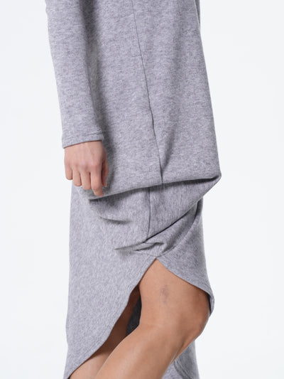 Asymmetric Turtleneck Knit Tunic Dress