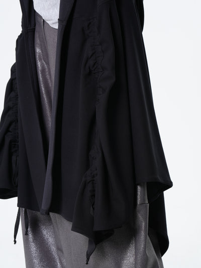 Long Belted Cardigan In Black