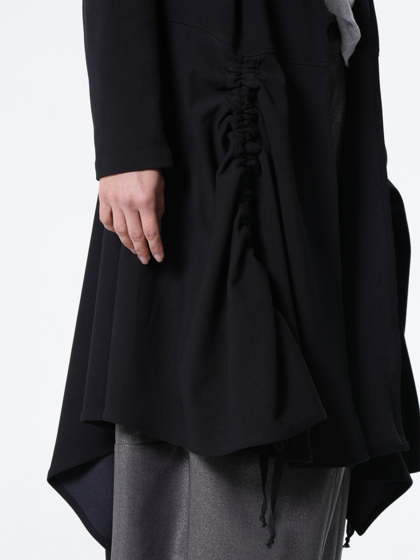 Long Belted Cardigan In Black