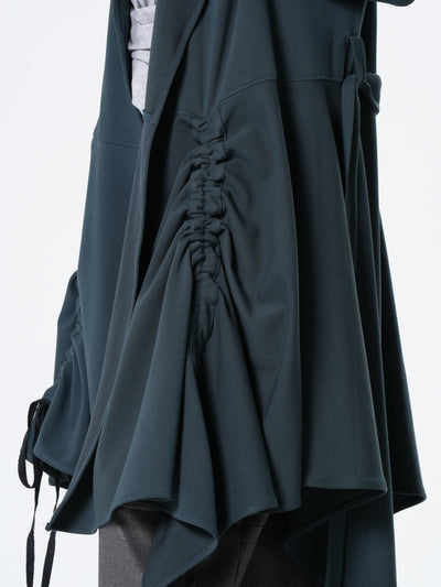 Long Belted Cardigan In Petrol