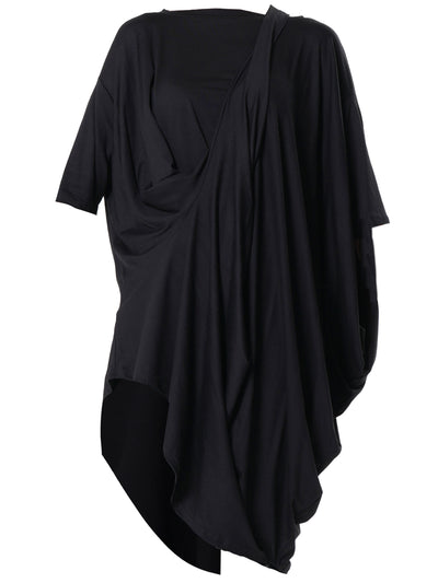 Black Asymmetric Loose Tunic