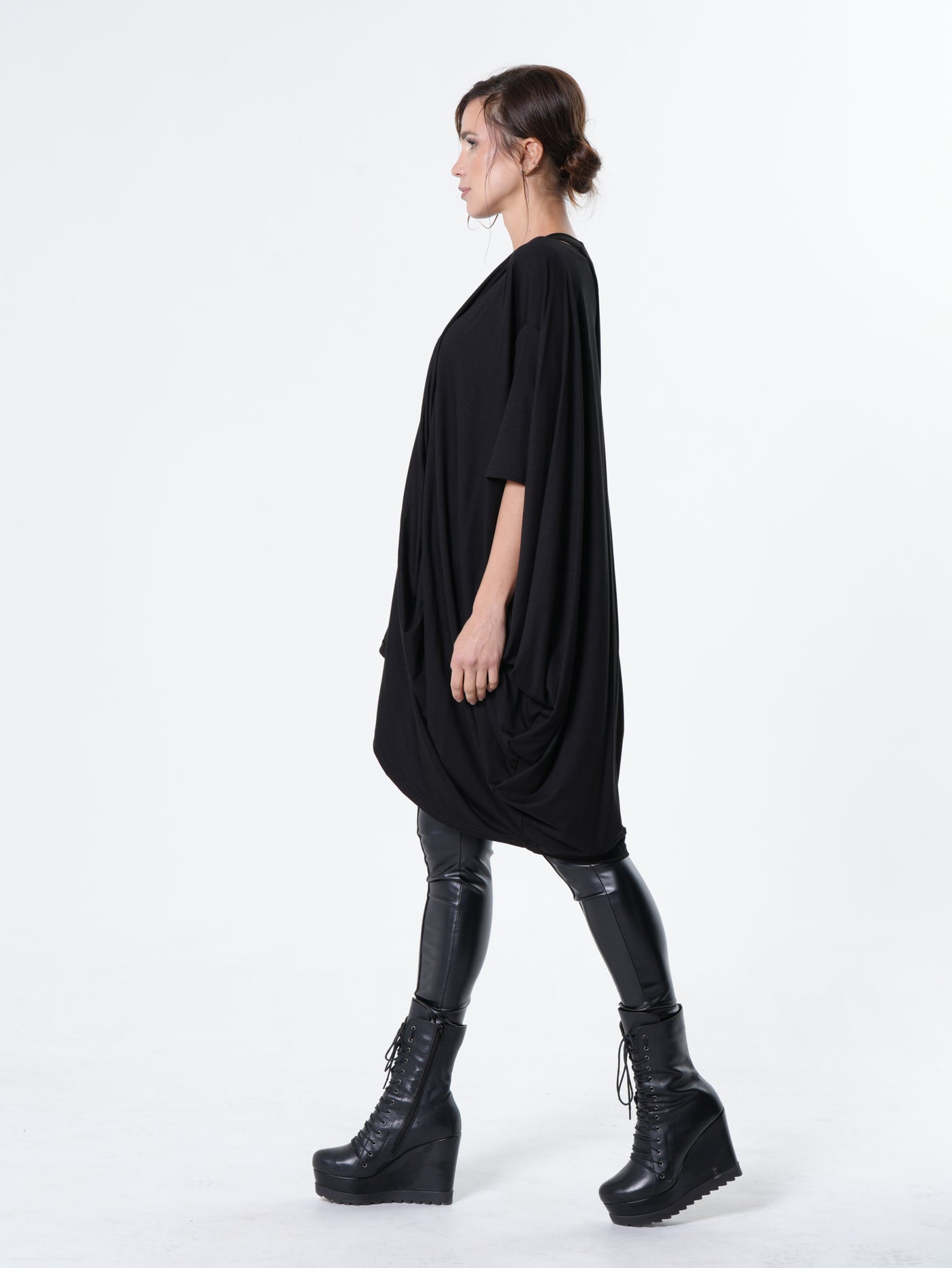 Black Asymmetric Loose Tunic