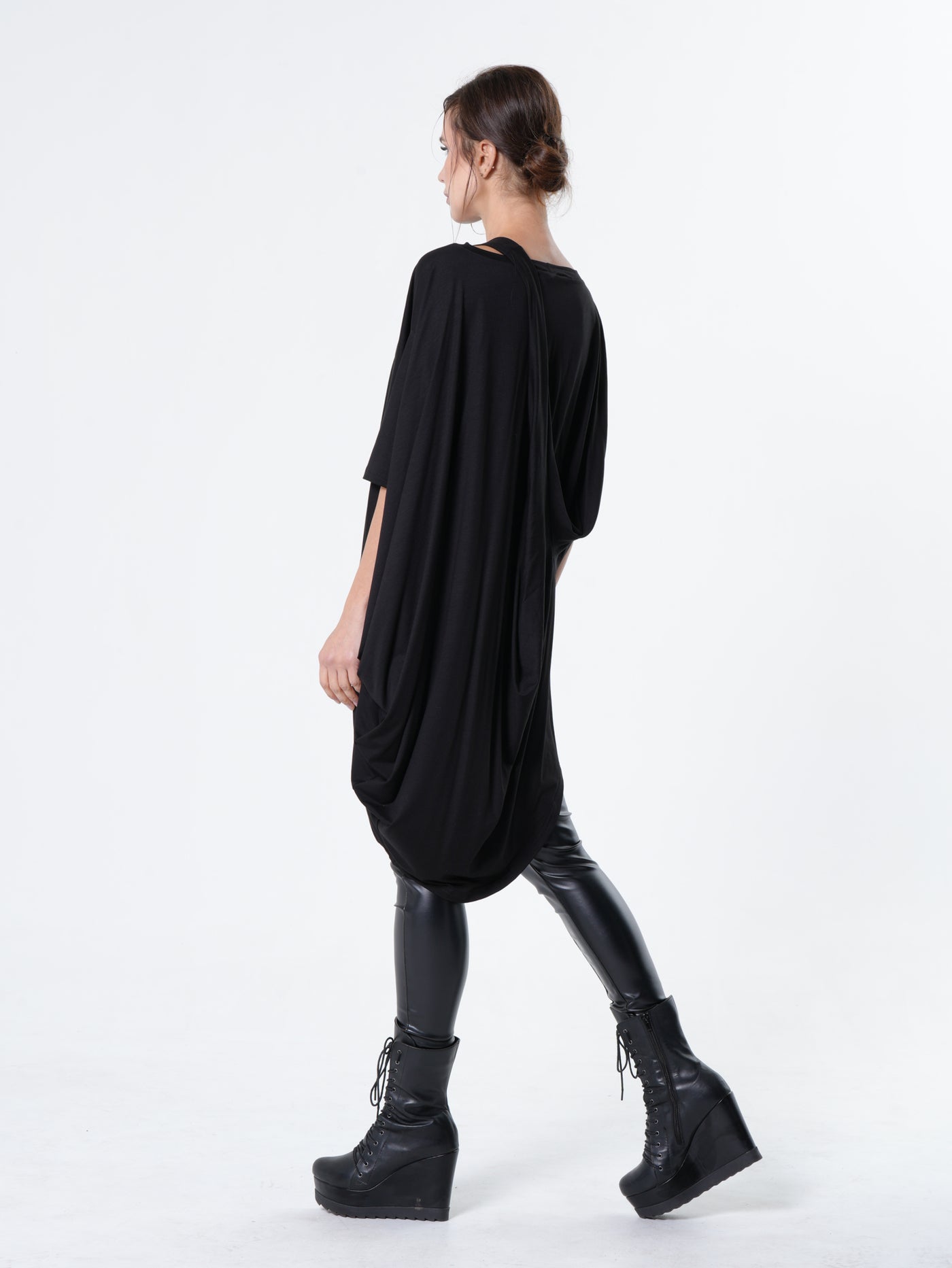 Black Asymmetric Loose Tunic