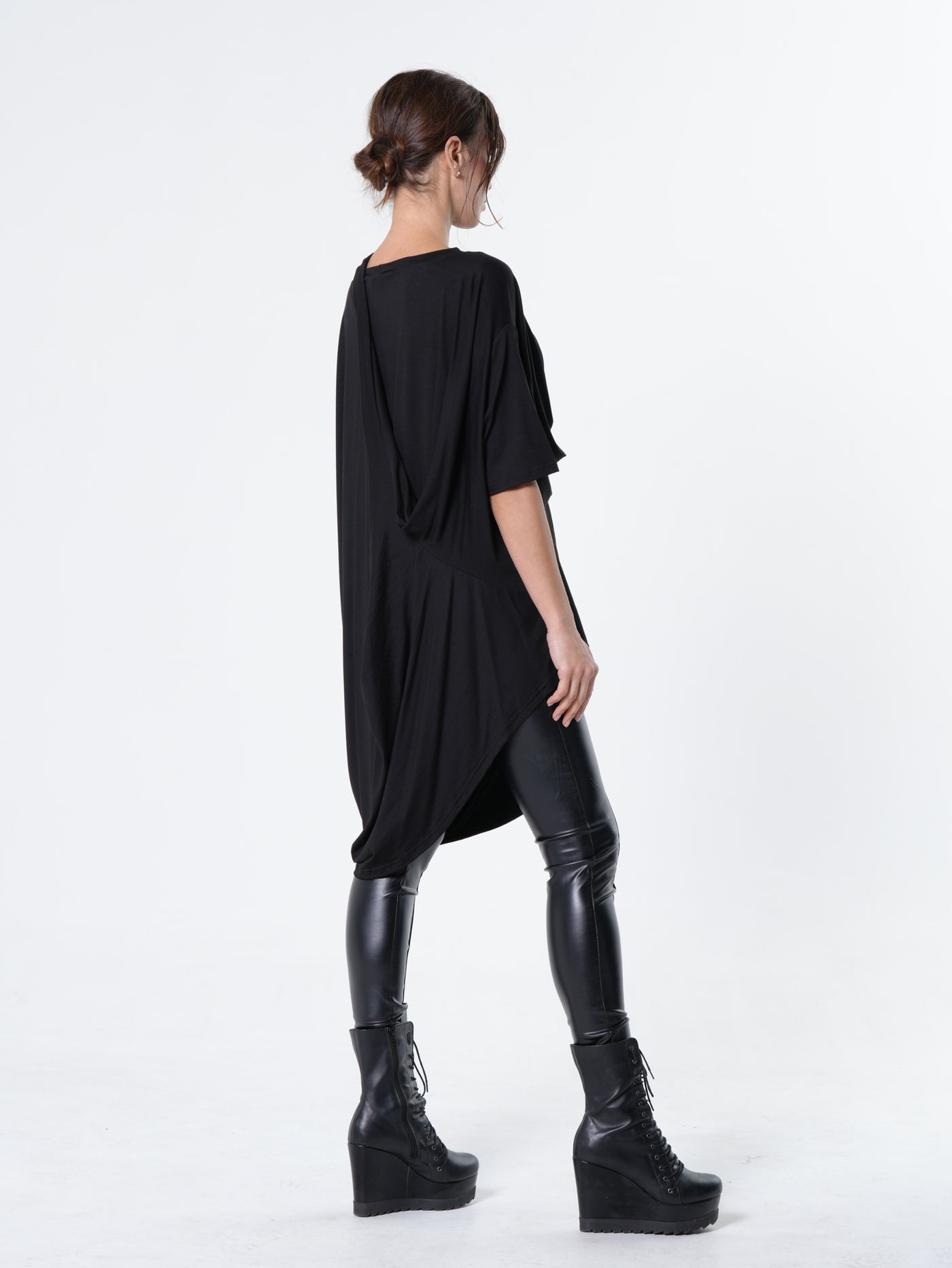 Black Asymmetric Loose Tunic
