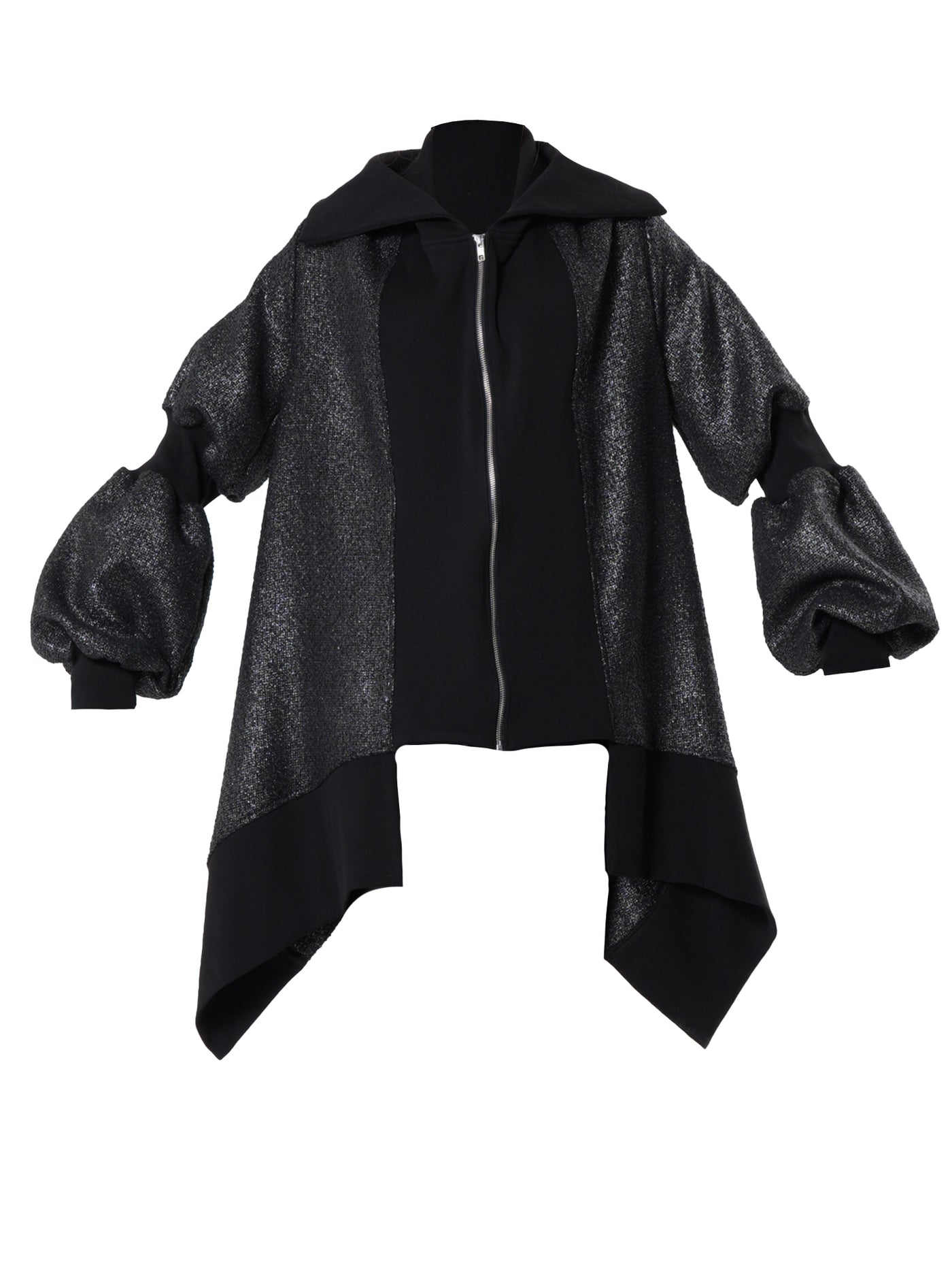 Extravagant Asymmetrical Metallic Cardigan