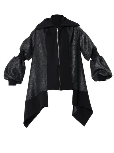 Extravagant Asymmetrical Metallic Cardigan