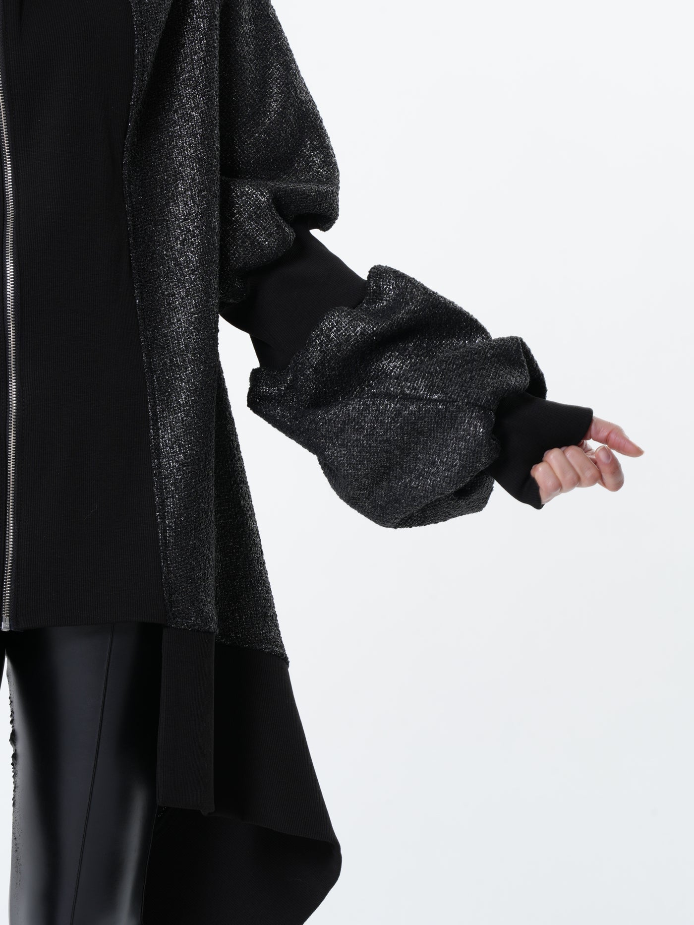 Extravagant Asymmetrical Metallic Cardigan