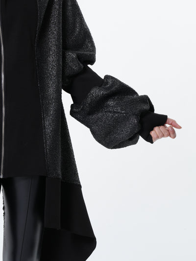Extravagant Asymmetrical Metallic Cardigan