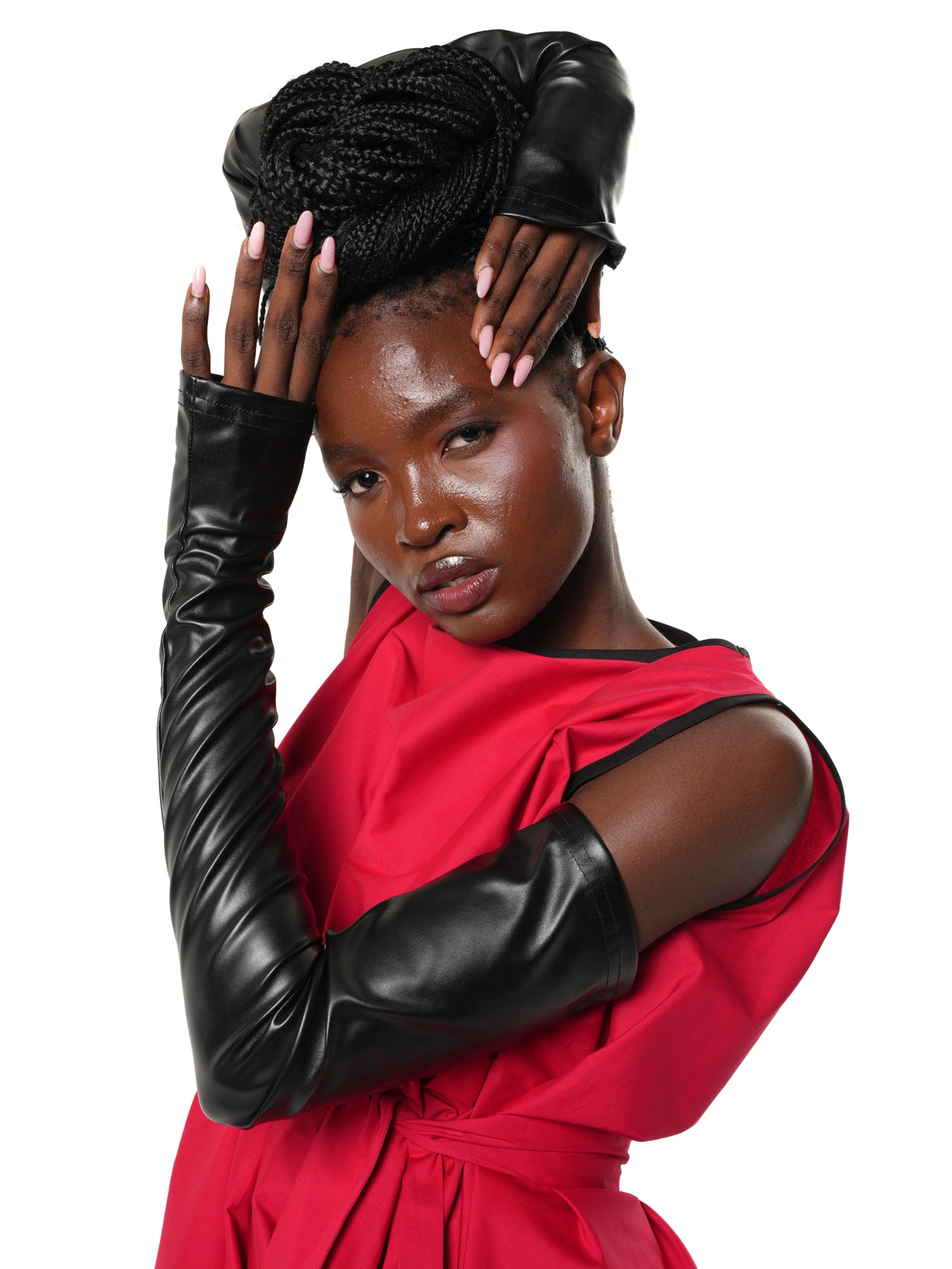 black leather dress gloves Extravagant Long – Metamorphoza Own the night in gray dressing table Teanna Dress Size:Custom Size(Add Your Size On ”Order special instructions“ ）