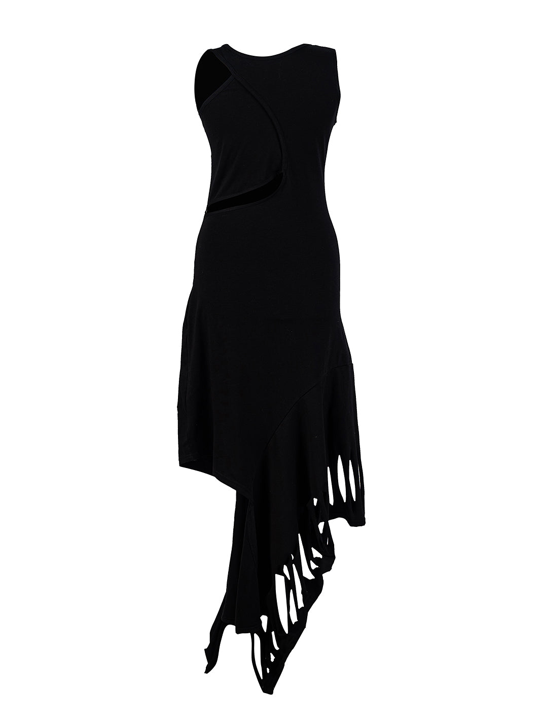 Black Dress With Cutout Hem – Metamorphoza