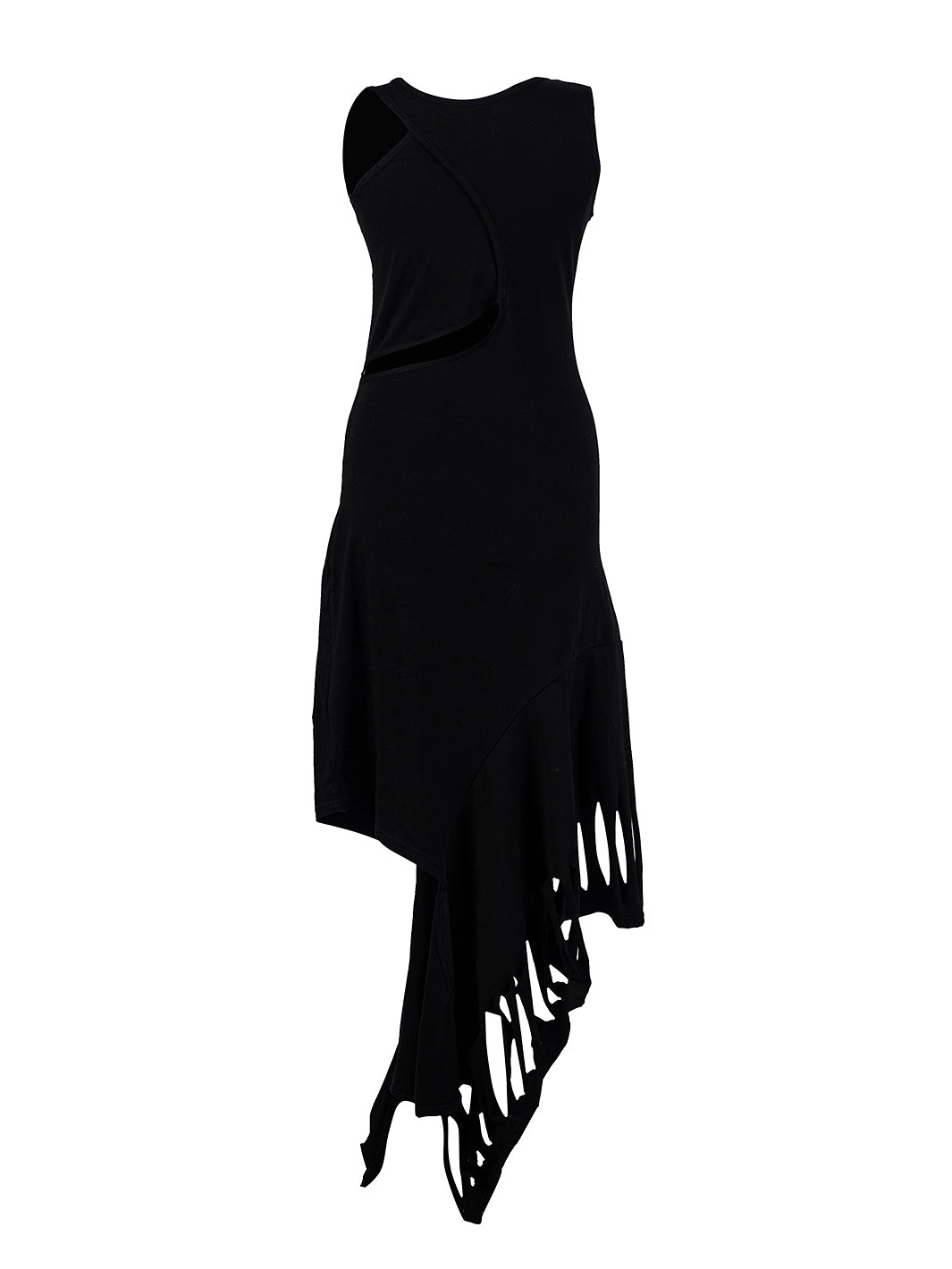 Black Dress With Cutout Hem