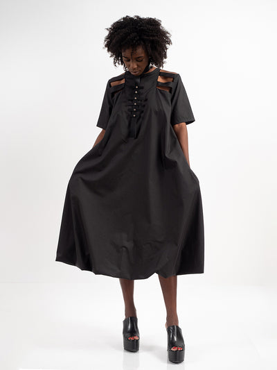 Short Sleeve Cutout Dress