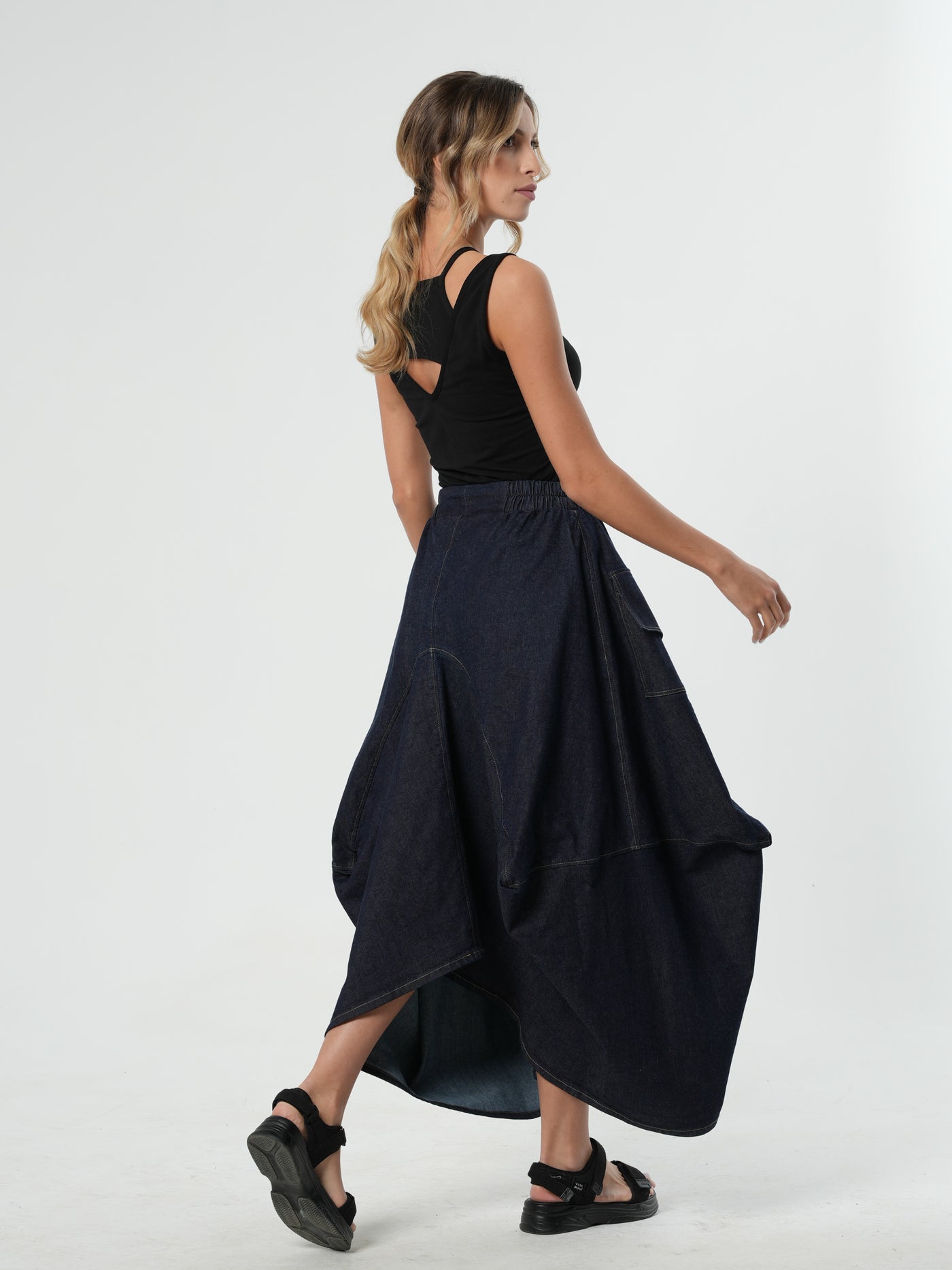 Denim Asymmetrical Skirt