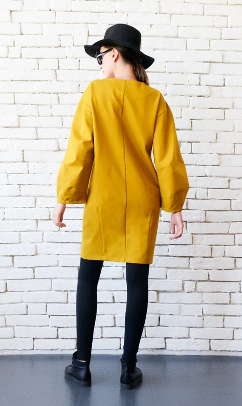 Mustard Coat Dress