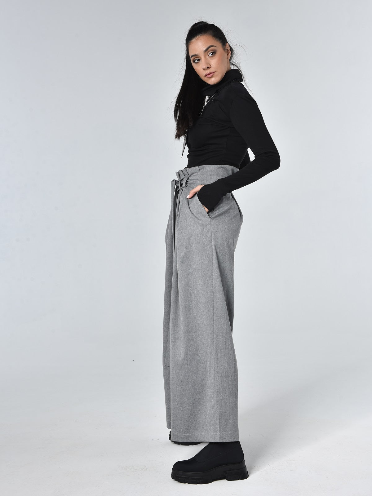 High Waisted Belted Pants