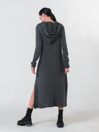 Hooded Knitted Tunic Dress