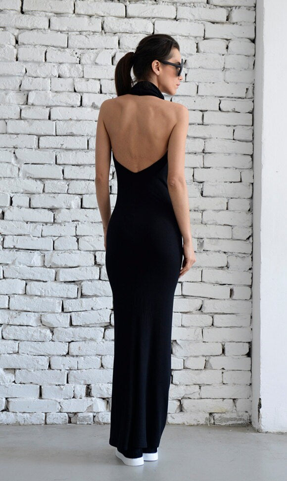 Black Backless Elegant Dress