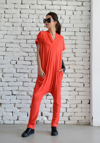 Red Casual Jumpsuit