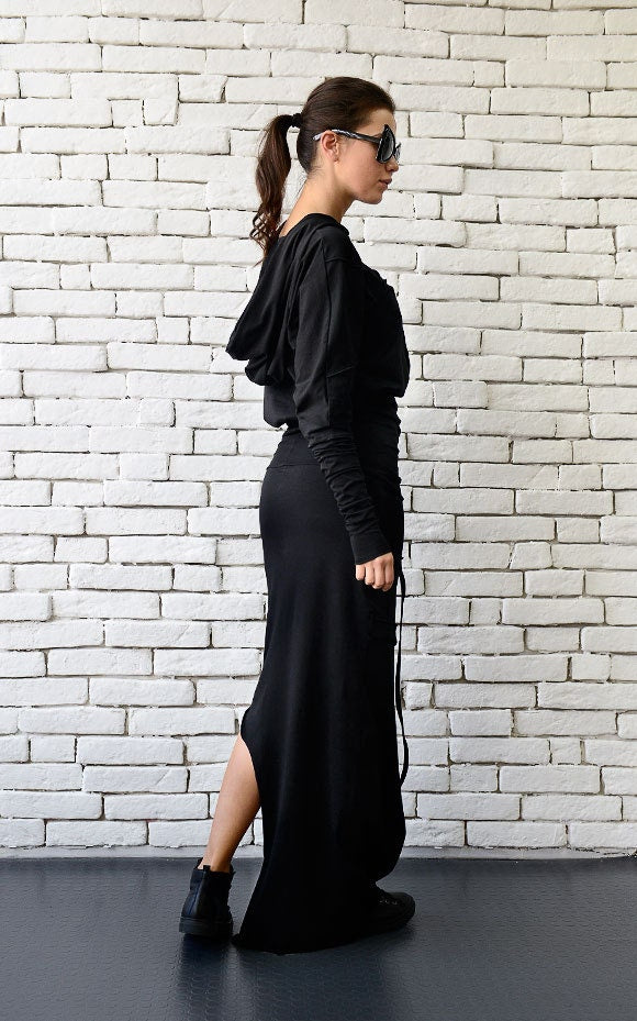 Black Hooded Dress