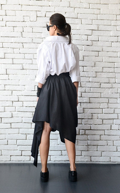 Asymmetric Linen Skirt
