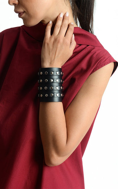 Studded Genuine Leather Bracelet