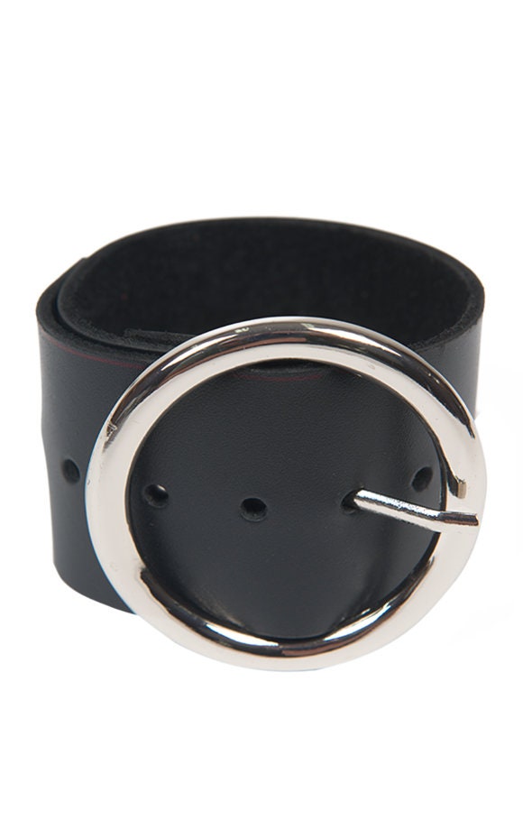 Black Leather Cuff Bracelet