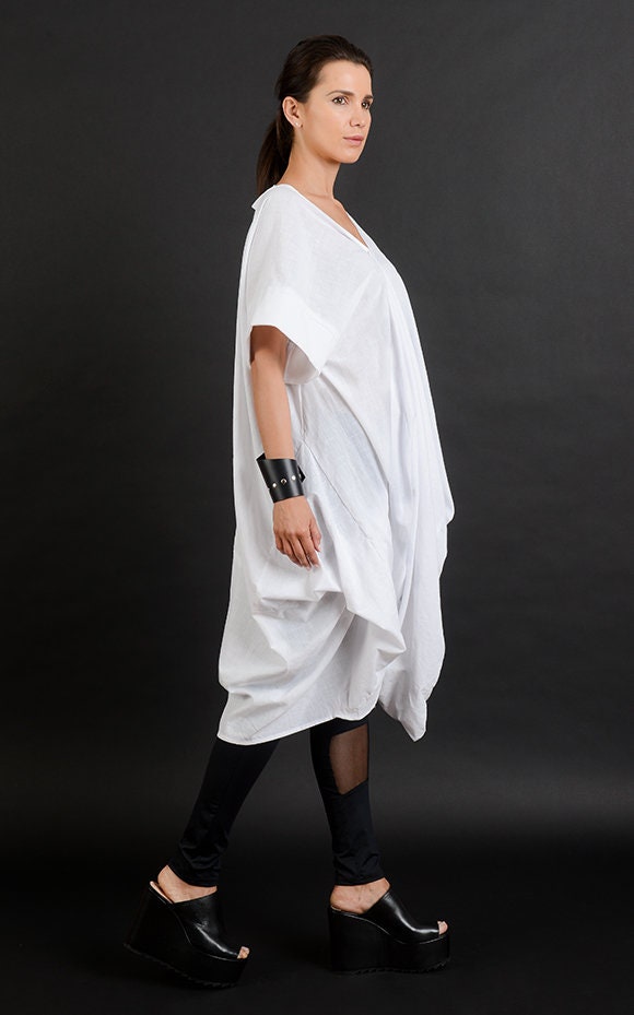 Open Back Loose Tunic With Linen – Metamorphoza