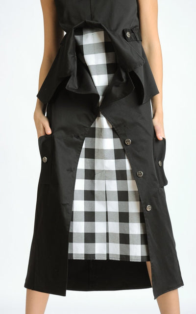 Extravagant Black and White Checked Dress