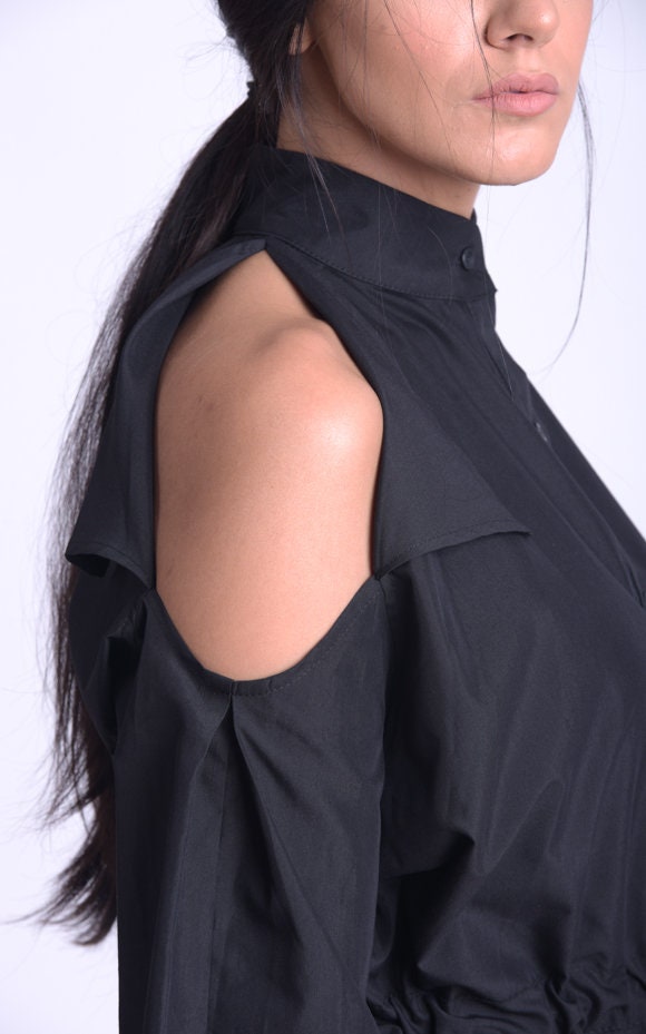 Long Black Dress With Open Shoulders