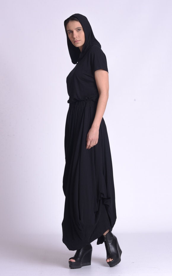 Fit and Flare Long Hooded Dress