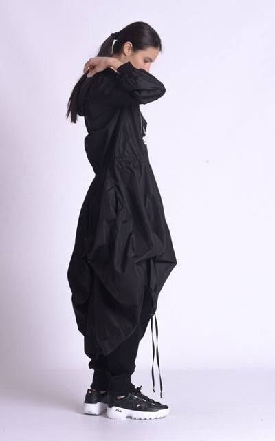 Black Long Raincoat