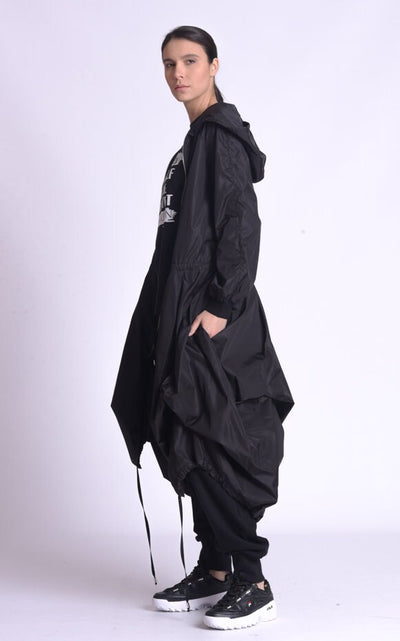 Black Long Raincoat