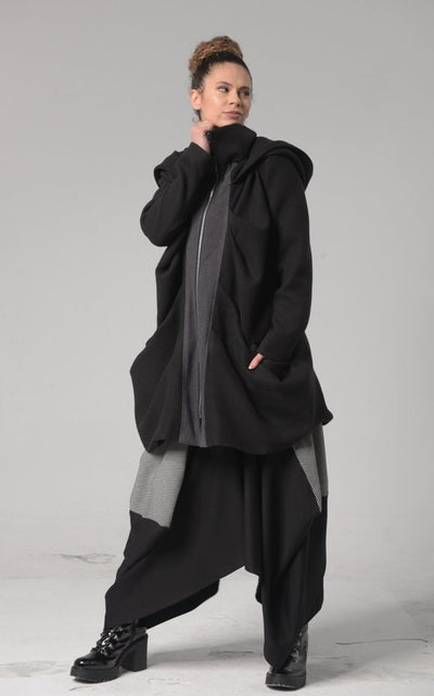Black Hooded Coat