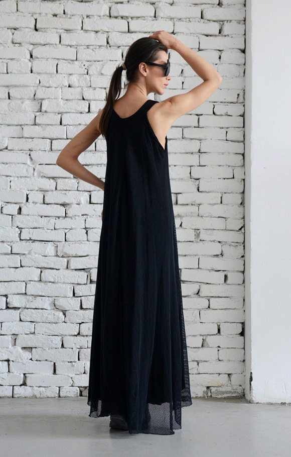 Mesh Black Dress With Neon Accent – Metamorphoza Mesh Black Dress With Neon Accent – Metamorphoza