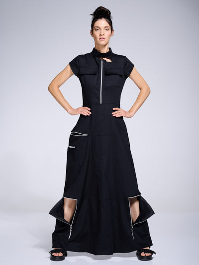 Extravagant Long Dress With Zippers