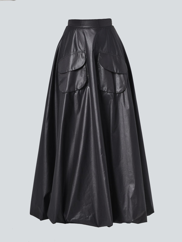 Maxi A-Line Skirt With Front Pockets