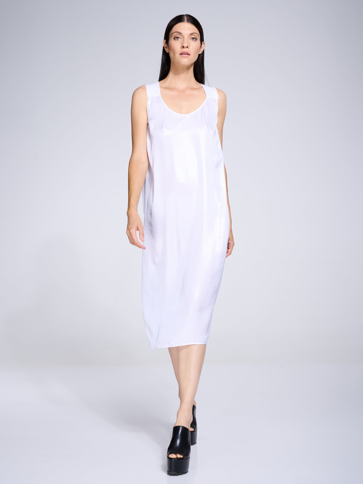 Midi Slip Satin White Dress