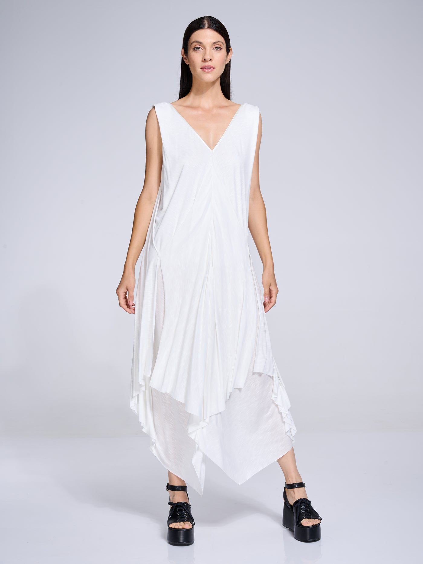 Maxi V-Neck White Dress