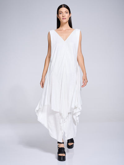 Maxi V-Neck White Dress